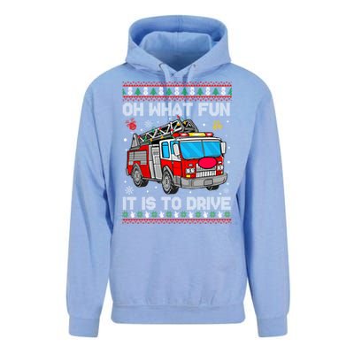 Firefighter Ugly Christmas Fire Fire Truck Party Gift Unisex Surf Hoodie