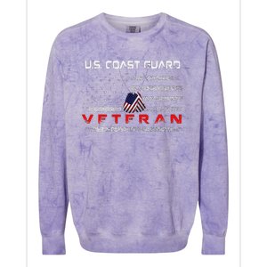 Funny Us Coast Guard Veteran Veteran Flag Colorblast Crewneck Sweatshirt