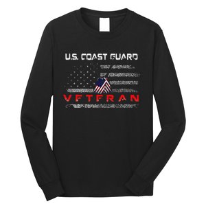 Funny Us Coast Guard Veteran Veteran Flag Long Sleeve Shirt