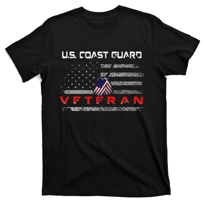 Funny Us Coast Guard Veteran Veteran Flag T-Shirt