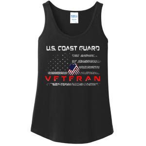 Funny Us Coast Guard Veteran Veteran Flag Ladies Essential Tank