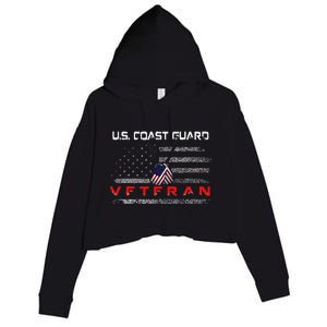 Funny Us Coast Guard Veteran Veteran Flag Crop Fleece Hoodie