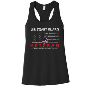 Funny Us Coast Guard Veteran Veteran Flag Women's Racerback Tank