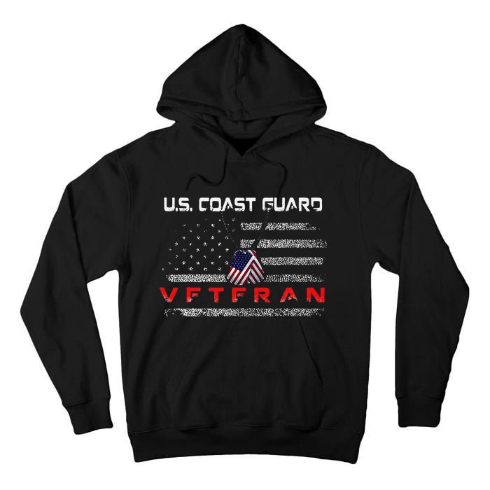 Funny Us Coast Guard Veteran Veteran Flag Tall Hoodie