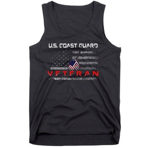 Funny Us Coast Guard Veteran Veteran Flag Tank Top