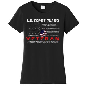 Funny Us Coast Guard Veteran Veteran Flag Women's T-Shirt