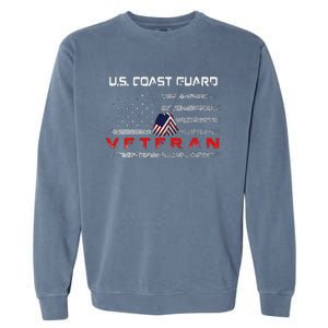 Funny Us Coast Guard Veteran Veteran Flag Garment-Dyed Sweatshirt