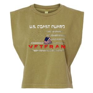 Funny Us Coast Guard Veteran Veteran Flag Garment-Dyed Women's Muscle Tee