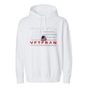 Funny Us Coast Guard Veteran Veteran Flag Garment-Dyed Fleece Hoodie