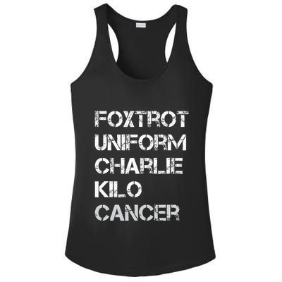 Foxtrot Uniform Charlie Kilo Fuck Lung Cancer Ladies PosiCharge Competitor Racerback Tank