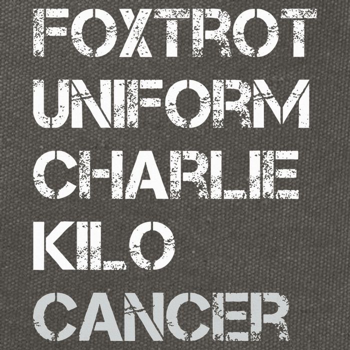 Foxtrot Uniform Charlie Kilo Fuck Lung Cancer Cotton Canvas Backpack