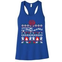 Firefighter Ugly Christmas Funny Fire Fire Truck Gift Women's Racerback Tank