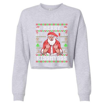 Funny Ugly Christmas Merry Myass Pun Gift Meaningful Gift Cropped Pullover Crew