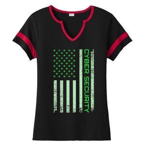 Funny Usa Cyber Security Art Anti Malware Geek Ladies Halftime Notch Neck Tee