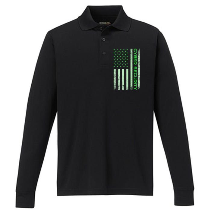 Funny Usa Cyber Security Art Anti Malware Geek Performance Long Sleeve Polo