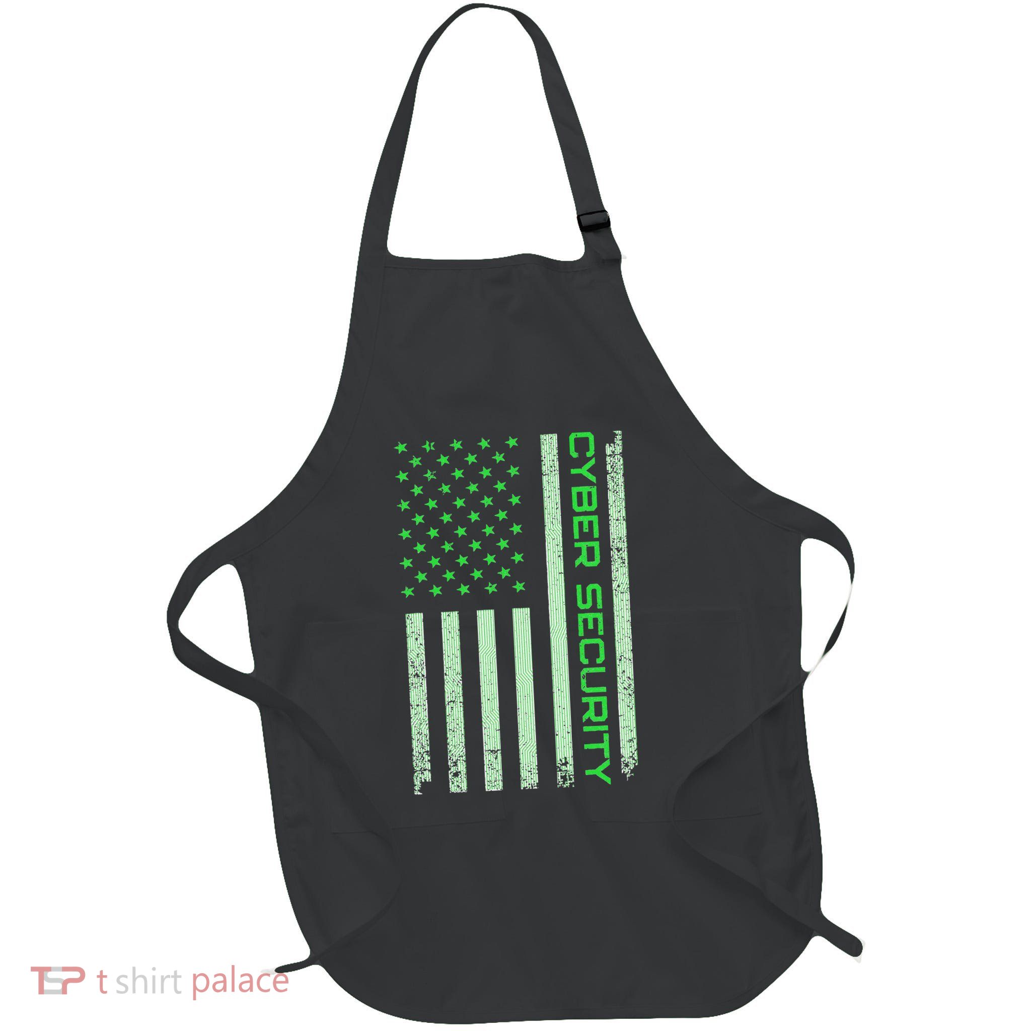 Funny Usa Cyber Security Art Anti Malware Geek Full-Length Apron With Pockets