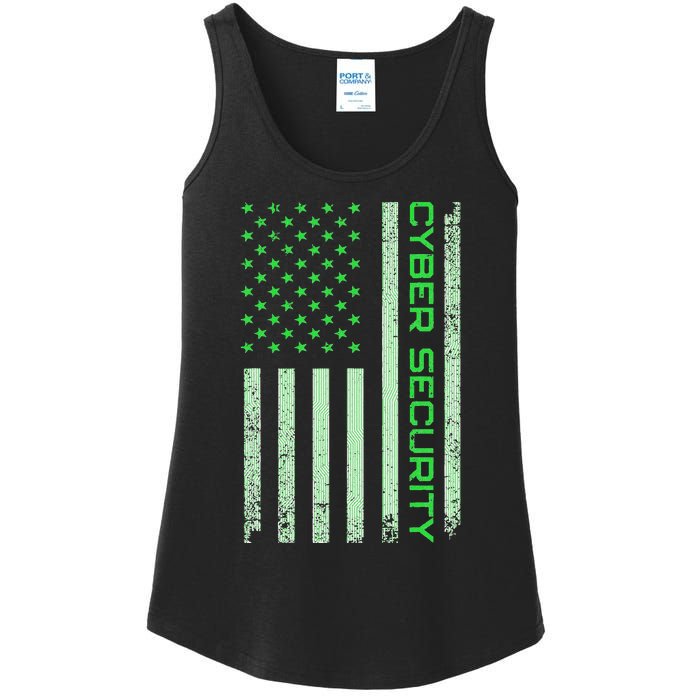 Funny Usa Cyber Security Art Anti Malware Geek Ladies Essential Tank