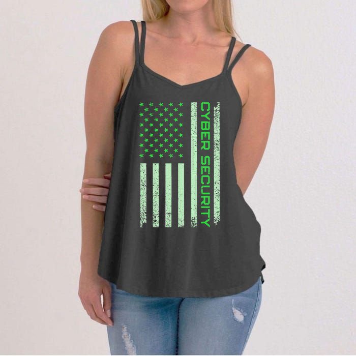 Funny Usa Cyber Security Art Anti Malware Geek Women's Strappy Tank