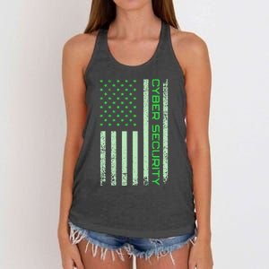 Funny Usa Cyber Security Art Anti Malware Geek Women's Knotted Racerback Tank