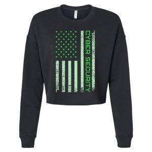 Funny Usa Cyber Security Art Anti Malware Geek Cropped Pullover Crew