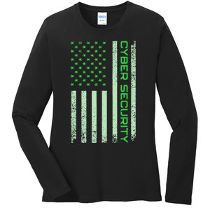 Funny Usa Cyber Security Art Anti Malware Geek Ladies Long Sleeve Shirt