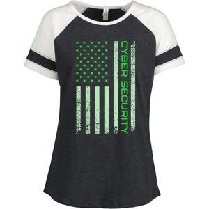 Funny Usa Cyber Security Art Anti Malware Geek Enza Ladies Jersey Colorblock Tee