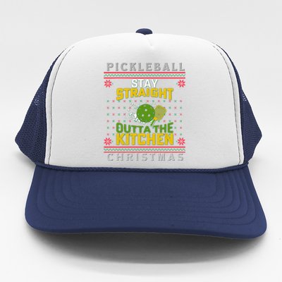 Funny Ugly Christmas Sweater Kitchen Ace Pickleball Player Great Gift Trucker Hat