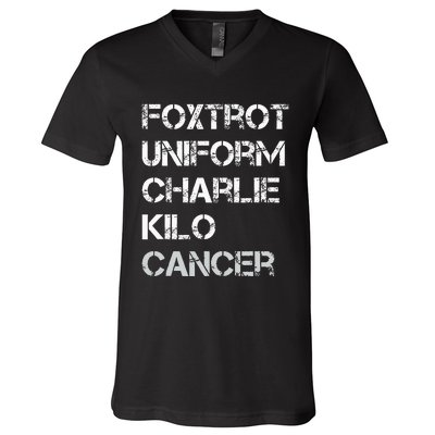 Foxtrot Uniform Charlie Kilo Fuck Lung Cancer V-Neck T-Shirt