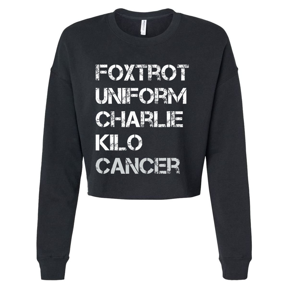 Foxtrot Uniform Charlie Kilo Fuck Lung Cancer Cropped Pullover Crew
