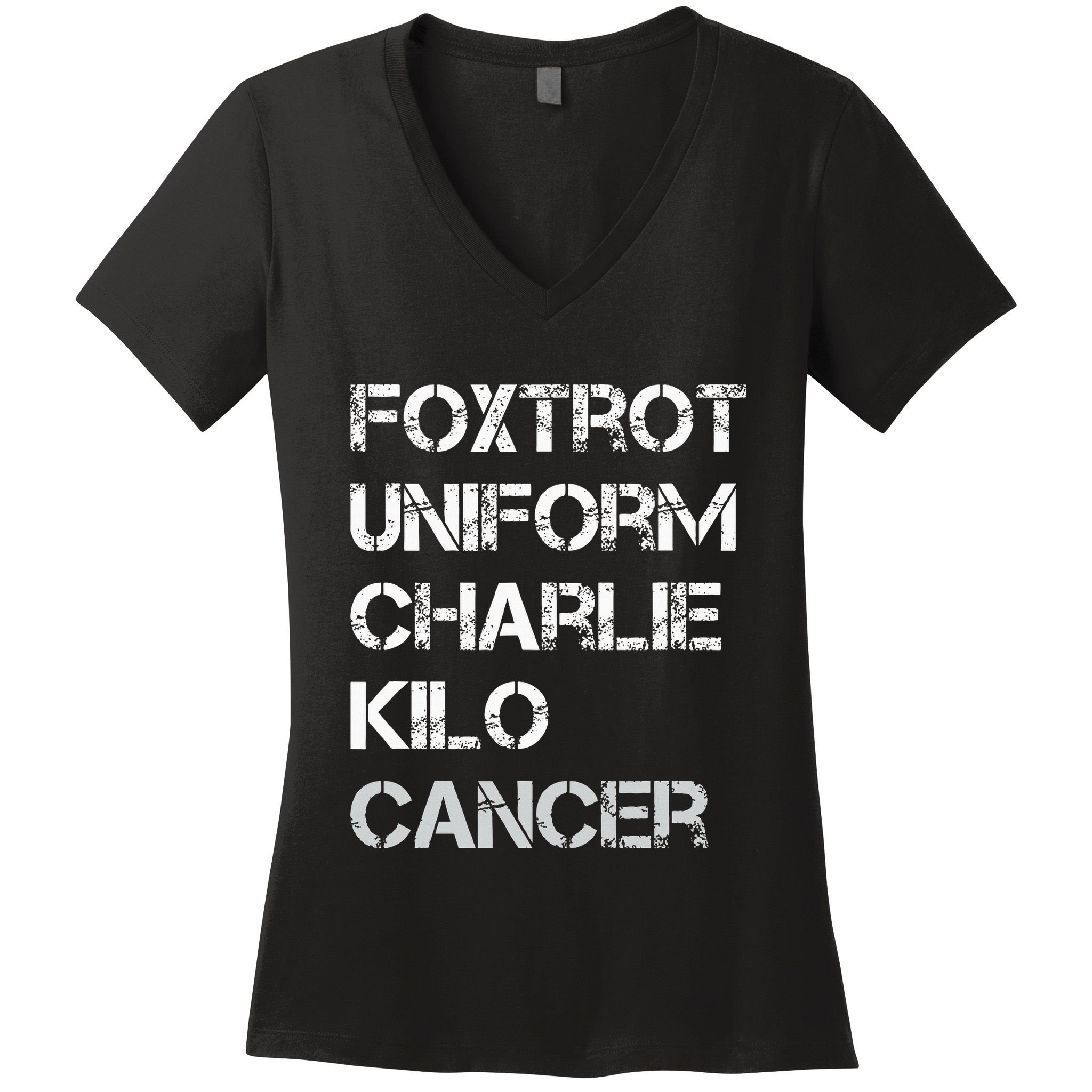Foxtrot Uniform Charlie Kilo Fuck Lung Cancer Women's V-Neck T-Shirt