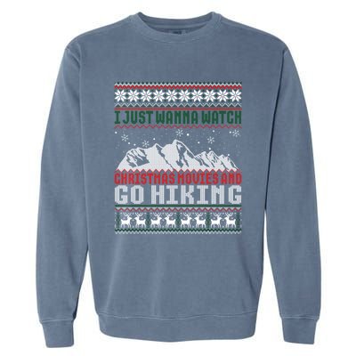 Funny Ugly Christmas Sweater Camper Hiker Go Hiking Gift Garment-Dyed Sweatshirt