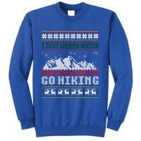 Funny Ugly Christmas Sweater Camper Hiker Go Hiking Gift Tall Sweatshirt