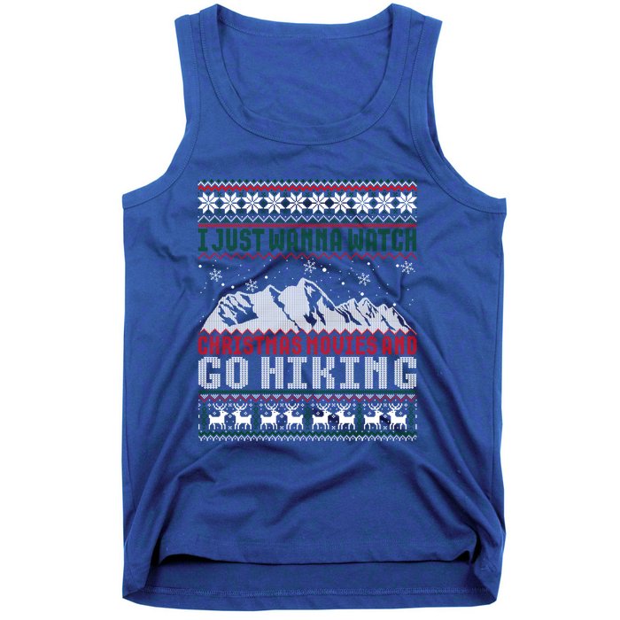 Funny Ugly Christmas Sweater Camper Hiker Go Hiking Gift Tank Top