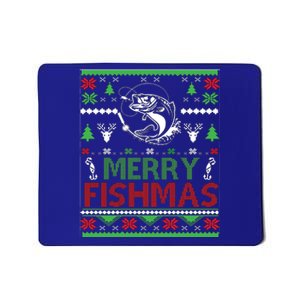 Fishing Ugly Christmas Bass Fish Merry Fishmas Gift Mousepad