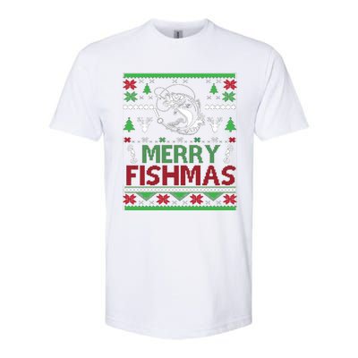 Fishing Ugly Christmas Bass Fish Merry Fishmas Gift Softstyle CVC T-Shirt