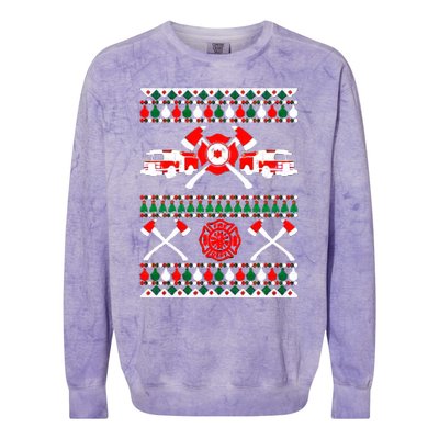 Firefighter Ugly Christmas Colorblast Crewneck Sweatshirt