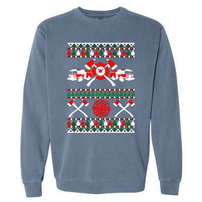 Firefighter Ugly Christmas Garment-Dyed Sweatshirt