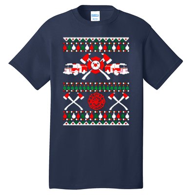 Firefighter Ugly Christmas Tall T-Shirt