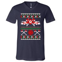 Firefighter Ugly Christmas V-Neck T-Shirt