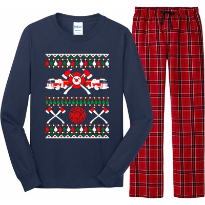 Firefighter Ugly Christmas Long Sleeve Pajama Set