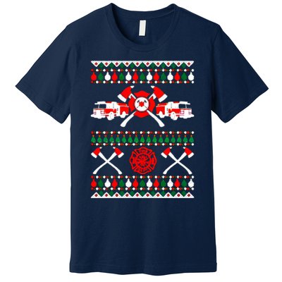 Firefighter Ugly Christmas Premium T-Shirt