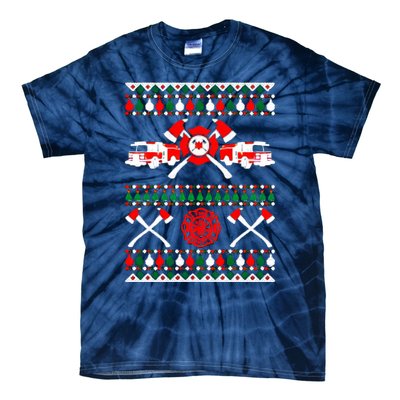 Firefighter Ugly Christmas Tie-Dye T-Shirt