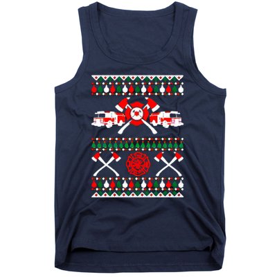 Firefighter Ugly Christmas Tank Top