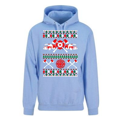 Firefighter Ugly Christmas Unisex Surf Hoodie