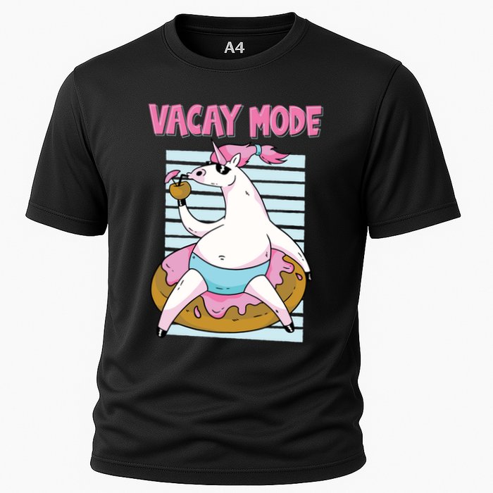 Funny Unicorn Chillin On Donut In Vacay Mode Gift Performance Shirt