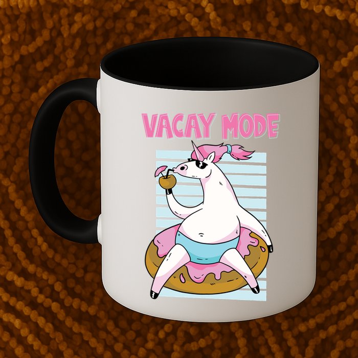 Funny Unicorn Chillin On Donut In Vacay Mode Gift Mug