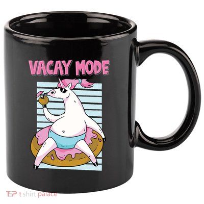 Funny Unicorn Chillin On Donut In Vacay Mode Gift 11oz C Handle Ceramic Mug