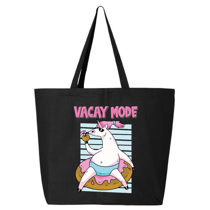 Funny Unicorn Chillin On Donut In Vacay Mode Gift 25L Jumbo Tote