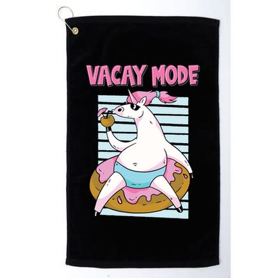 Funny Unicorn Chillin On Donut In Vacay Mode Gift Golf Towel