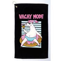 Funny Unicorn Chillin On Donut In Vacay Mode Gift Golf Towel